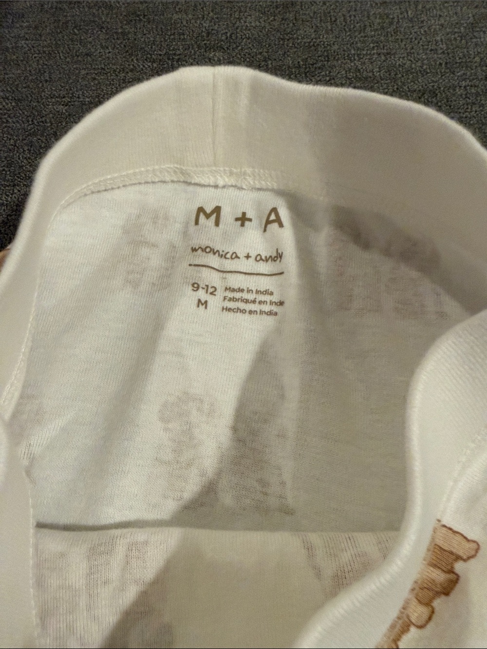 M+A Cream Puppy Print Kids Matching Set - Long Sleeve Bodysuit & Pants 🐶🐾 - Picture 3 of 7